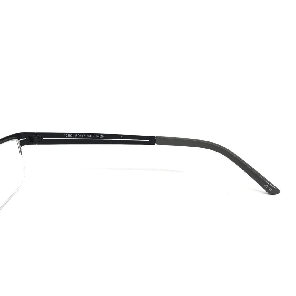 Helium Eyeglasses Frames 4289 MBK Matte Black Rectangle Half Rim 52-17-145